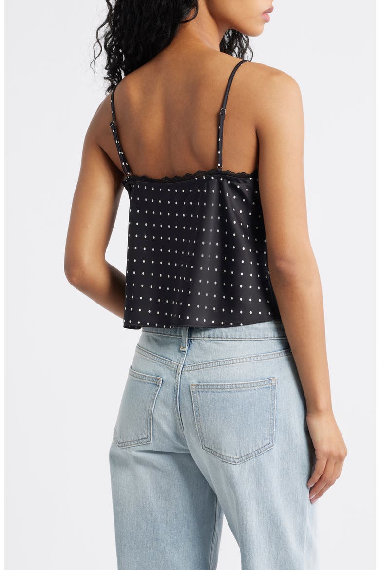 Lace Trim Camisole, Alternate, color, BLACK POLKA DOT