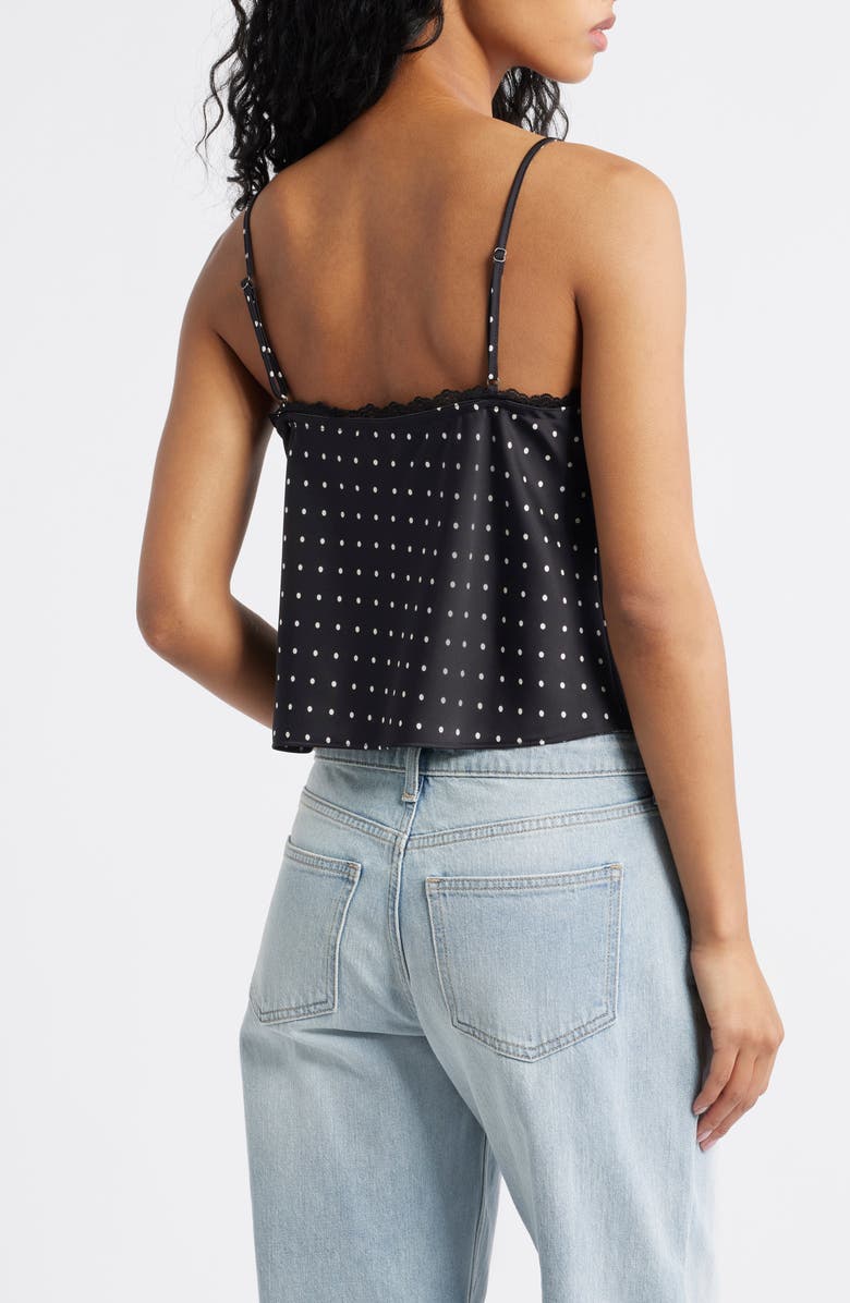 BP. Lace Trim Camisole, Alternate, color, Black Polka Dot