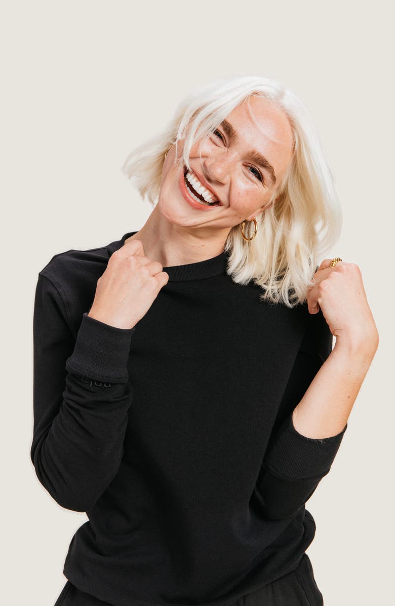 Ocio Women's SoftCore Classic Crewneck, Alternate, color, Black