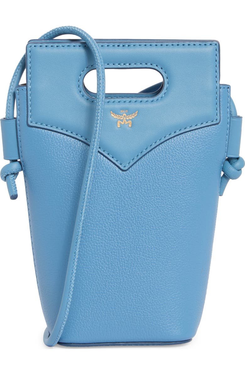 MCM Diamond Flat Bag, Main, color, Blue Heaven