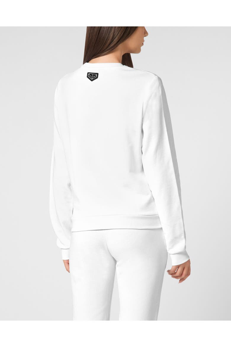 Sweatshirt Round Neck Ls Iconic Plein Women, Alternate, color, white
