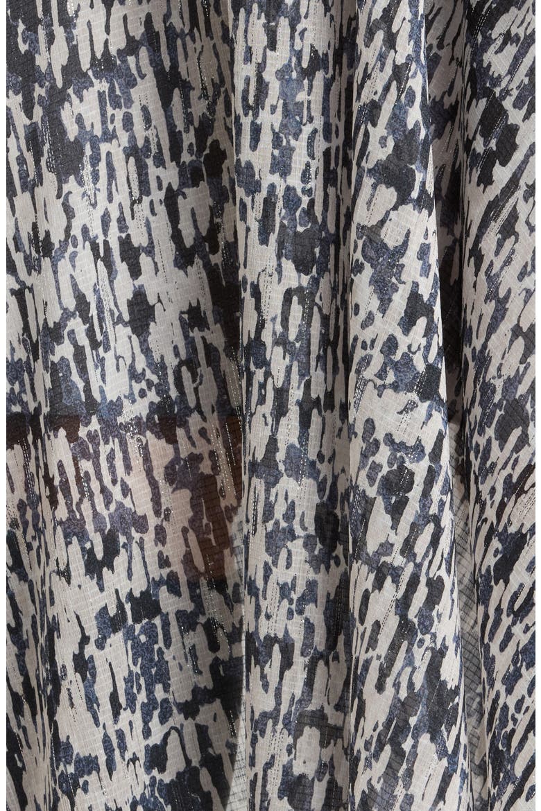 Printed Long Sleeve Belted Dress, Alternate, color, ANTARCTICA