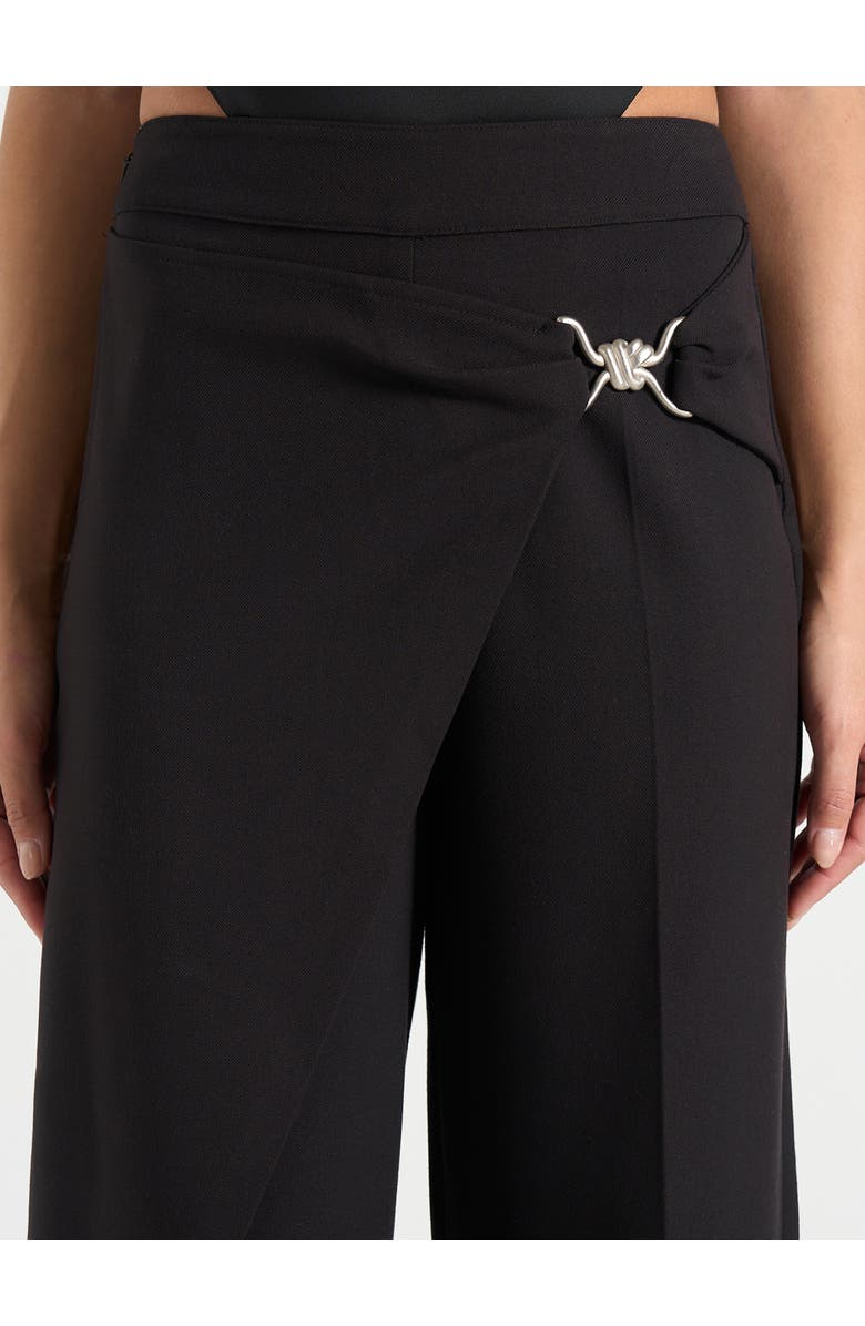 Manière De Voir Beryl Wrap Front Tailored Trousers With Hardware Detail, Alternate, color, Black