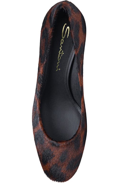 Santoni Animal-print Cavallino Low-heel Pump In Light Brown