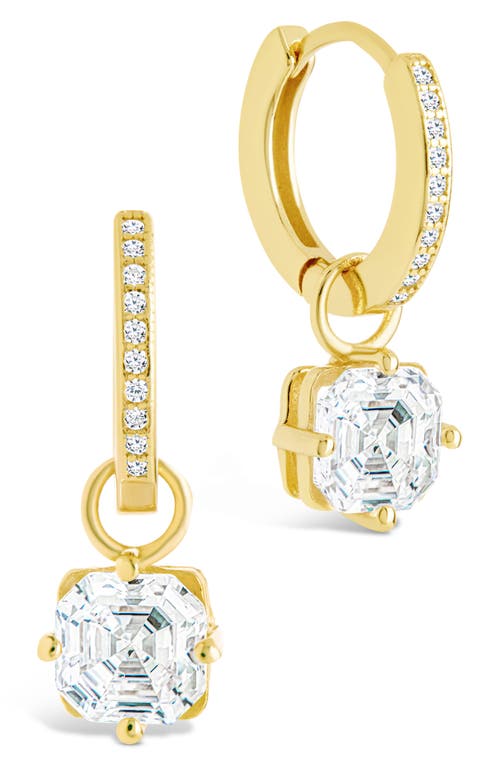 Sterling Forever Augusta Asscher Cubic Zirconia Drop Hoop Earrings in Gold  product