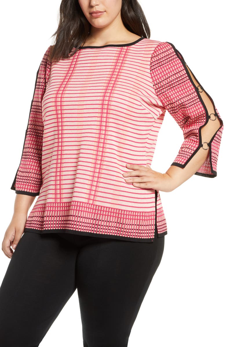 Ming Wang Split Sleeve Tunic Sweater, Main, color,