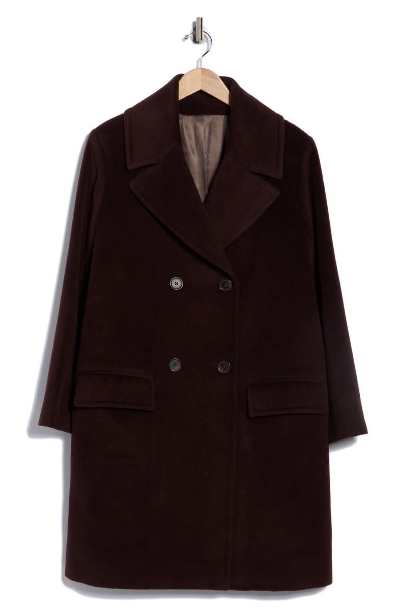 Fleurette Boxy Double Breasted Wool Blend Coat, Alternate, color, Chestnut