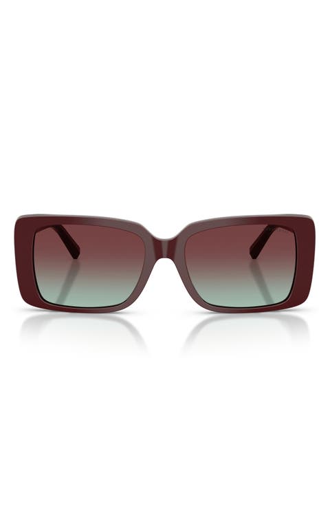 55mm Gradient Rectangular Sunglasses