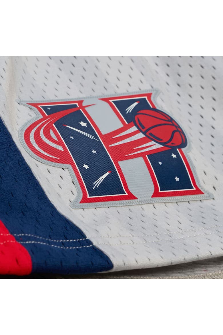 Men's Mitchell & Ness Silver Houston Comets 1997 Court Origins Swingman Shorts, Alternate, color, Silver