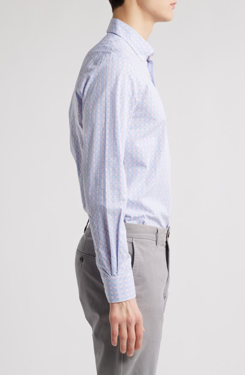 Scott Barber Multicolor Check Cotton Jacquard Button-Down Shirt, Alternate, color, 