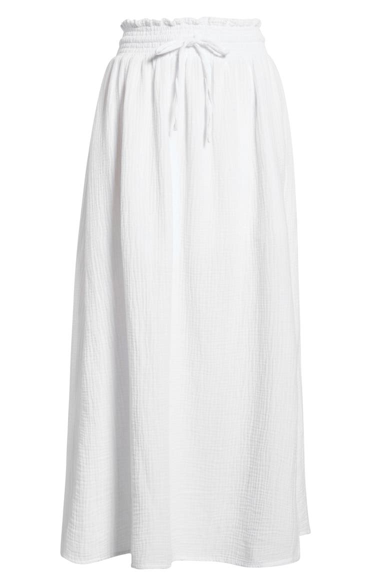 Adele Cotton Gauze Maxi Skirt, Alternate, color, WHITE