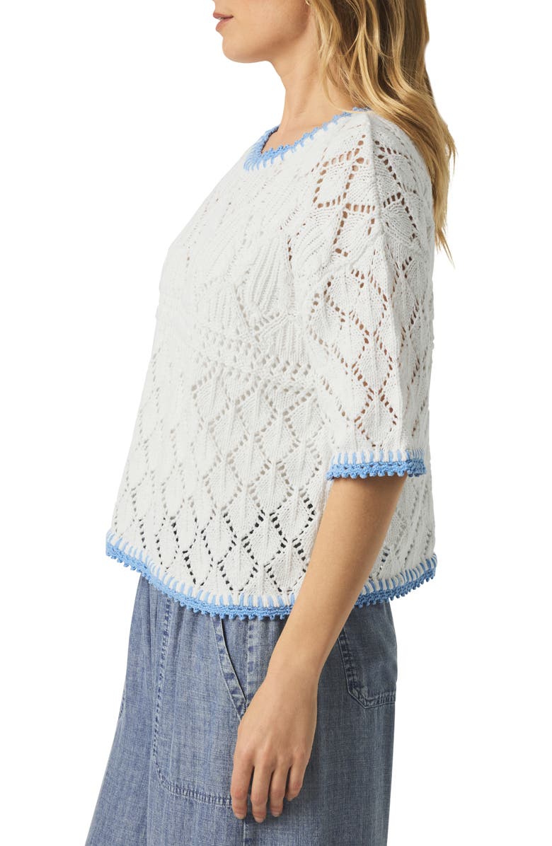 Splendid Keke Crochet Trim Pointelle Sweater, Alternate, color, 