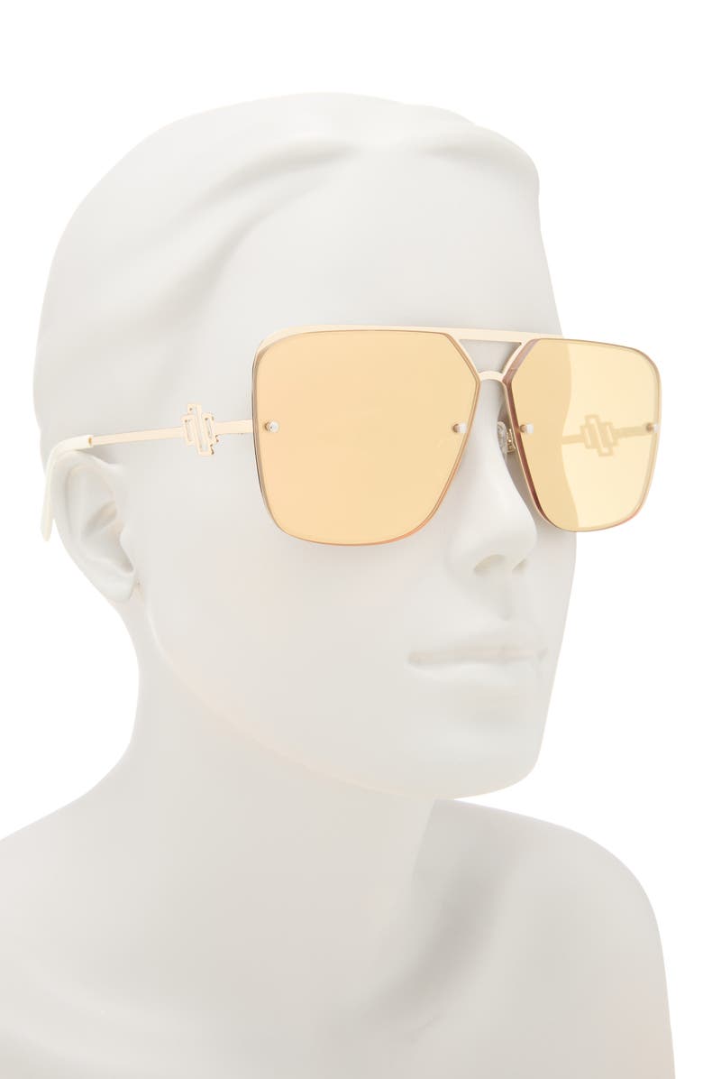 Le Specs Metazoic 66mm Mirrored Aviator Sunglasses, Alternate, color, Gold