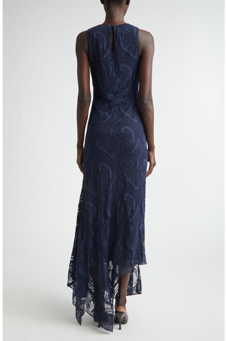Tonal Paisley Burnout Jersey Maxi Dress, Alternate, color, BLUE