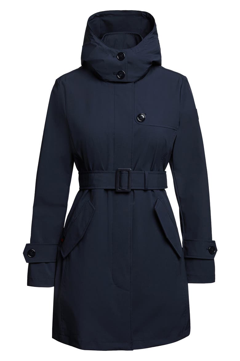 Fayette Wind & Water Resistant Raincoat, Alternate, color, BLACK