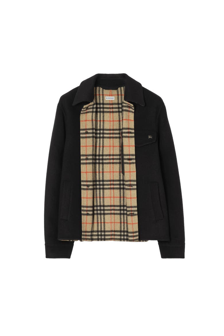Wool Thorn Overshirt, Alternate, color, Black/sand beige