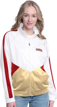 G-III 4HER BY CARL BANKS Women's G-III 4Her by Carl Banks White/Scarlet San Francisco 49ers Rally Rhinestone Full-Zip Track Jacket