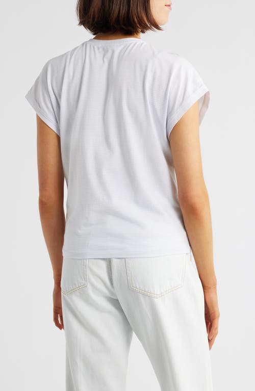 Shop Frame Stripe Supima® Cotton Muscle T-shirt In Powder Blue Multi