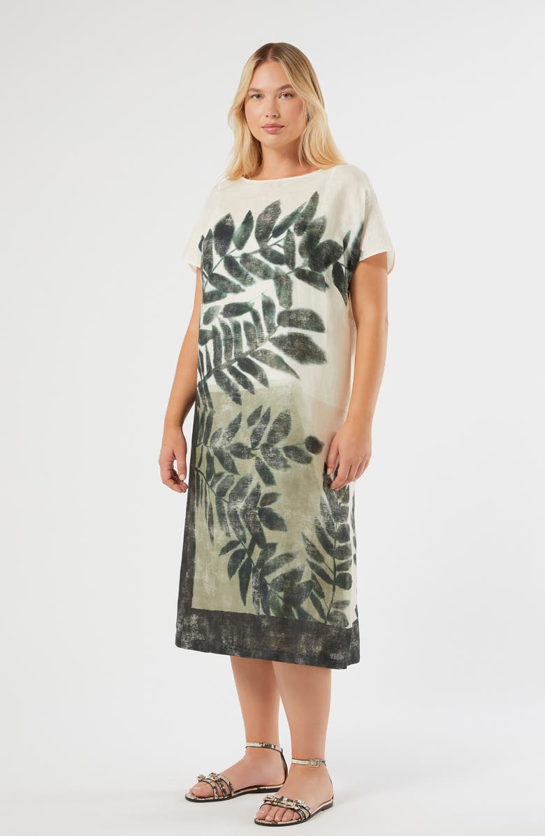Marina Rinaldi Nattinia Print Shift Dress, Alternate, color, Olive Green