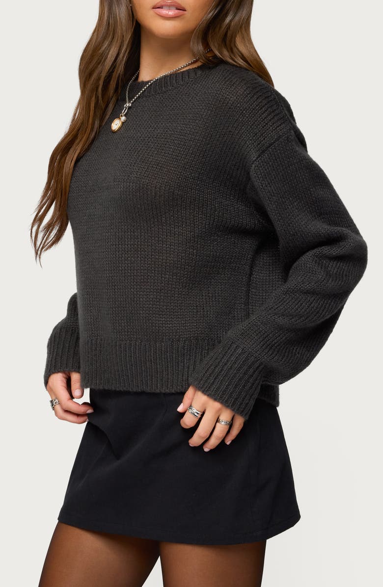 EDIKTED Kyrah Oversize Crewneck Sweater, Alternate, color, Dark-Gray