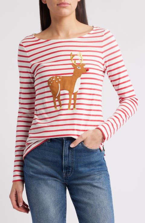Ella Stripe Appliqué Cotton T-Shirt