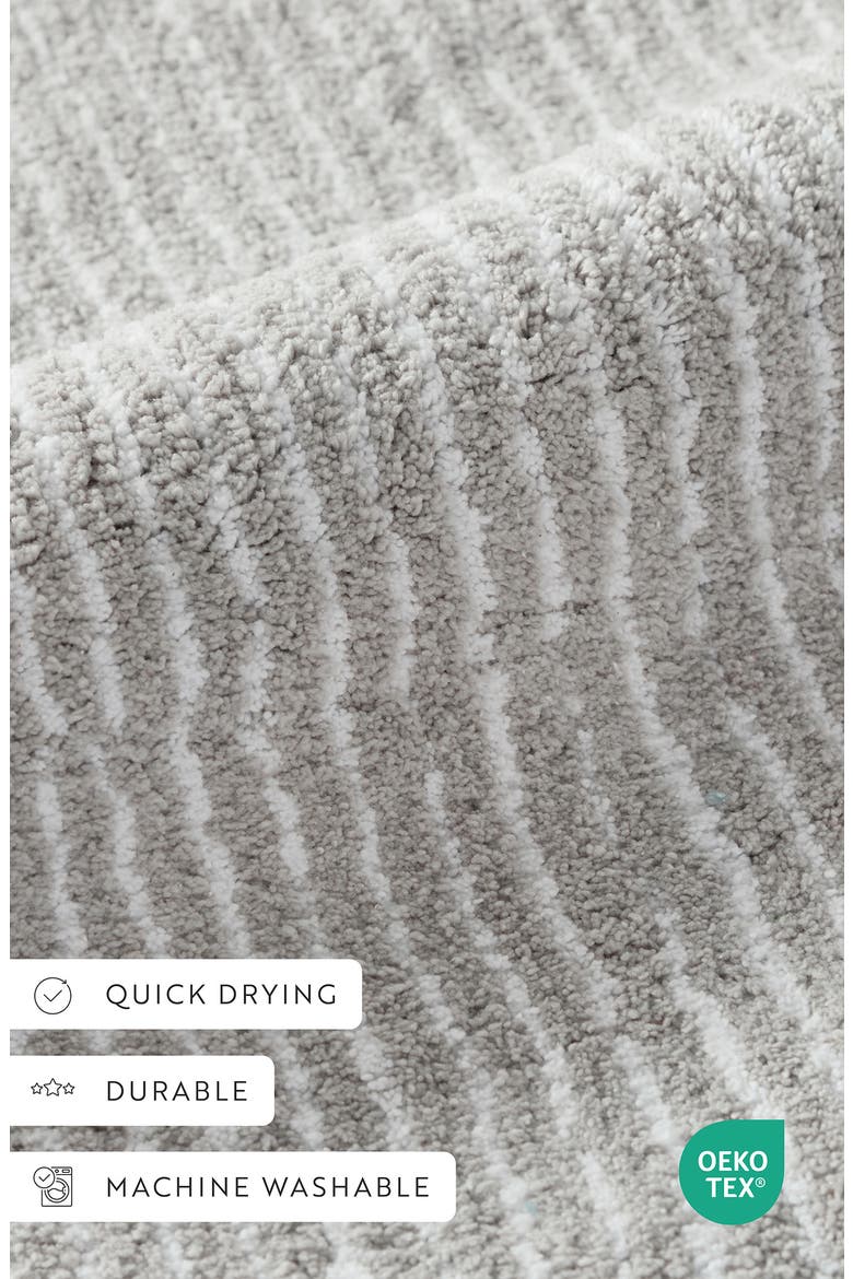 Pinstripe Cotton Bath Mat, Alternate, color, PINSTRIPE LIGHT GRAY