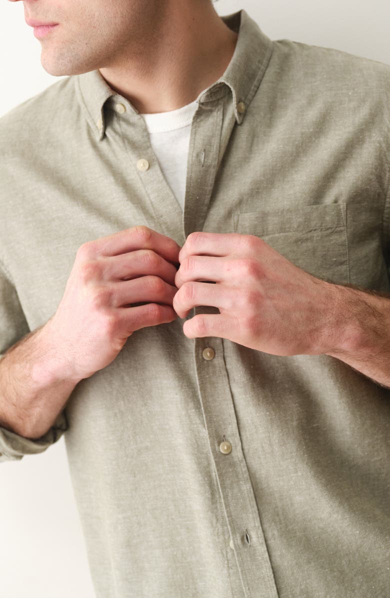Marine Layer Better-than-Linen Hemp Blend Button-Down Shirt, Alternate, color, 