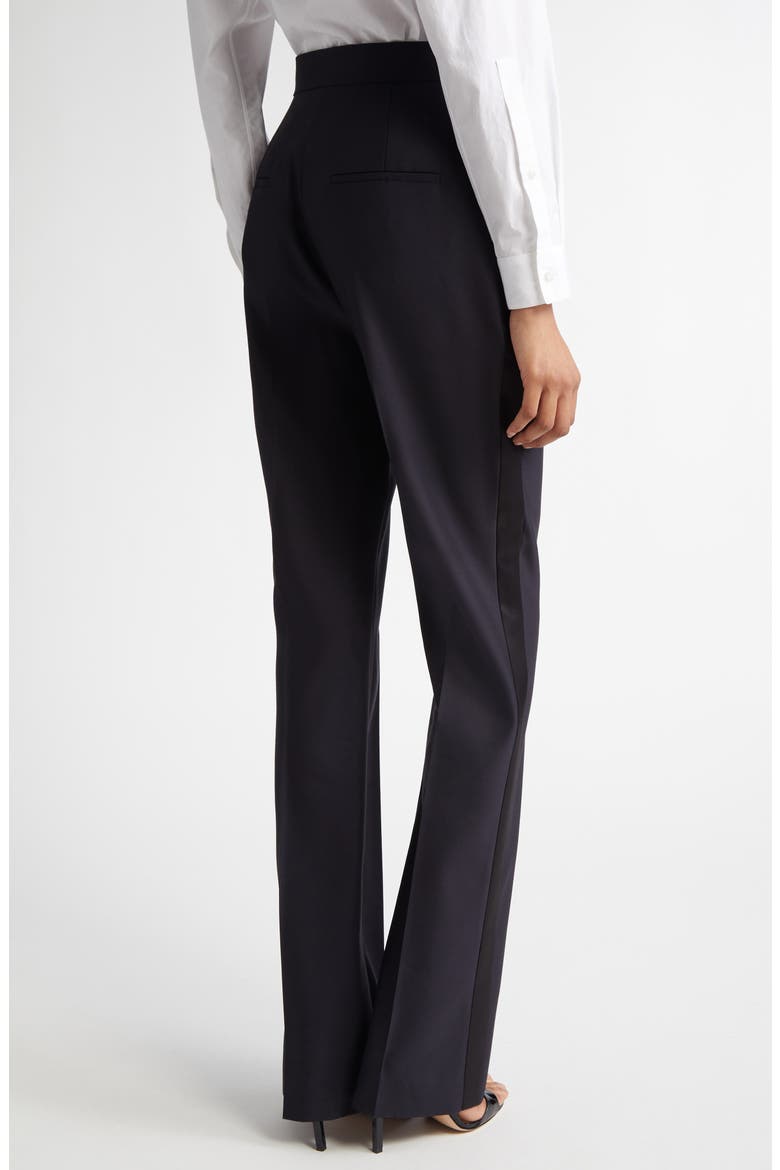 Delfino Long Virgin Wool & Silk Flare Leg Trousers, Alternate, color, MIDNIGHT BLUE
