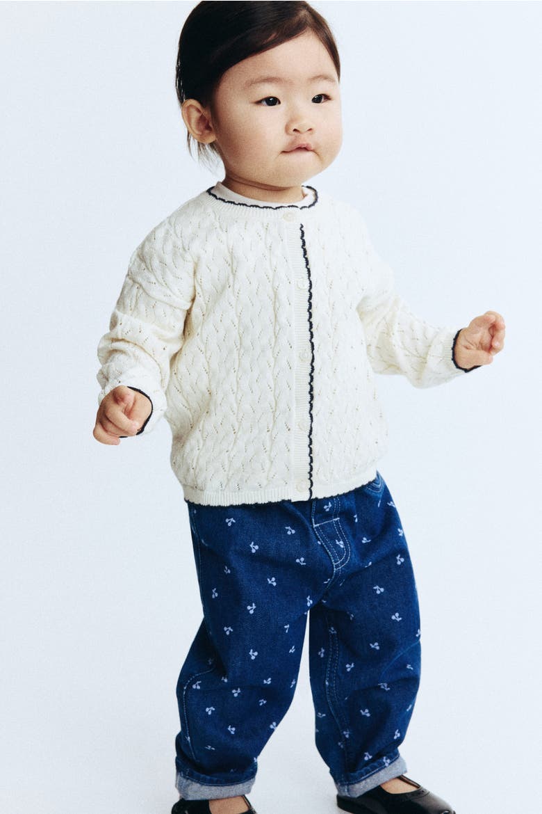 Cotton Trousers, Alternate, color, Dark denim blue/cherries