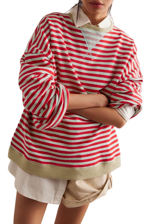 FREE PEOPLE FREE PEOPLE OVERSIZE STRIPE SWEATSHIRT 