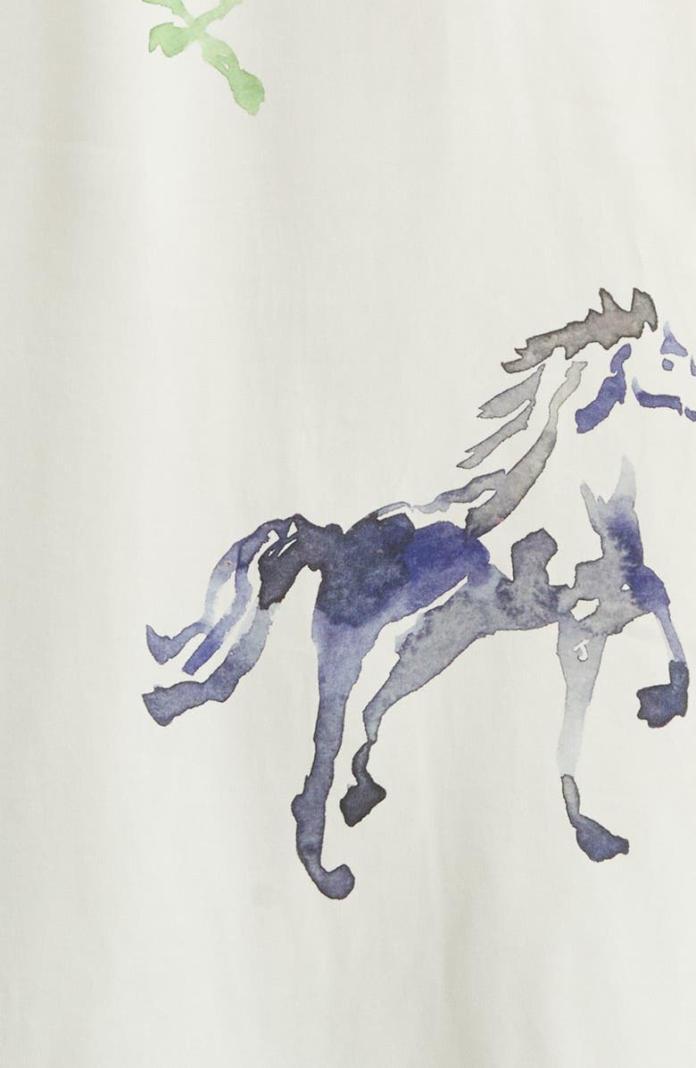 Stine Goya Watercolor Horse Print Button-Up Shirt, Alternate, color, Horses