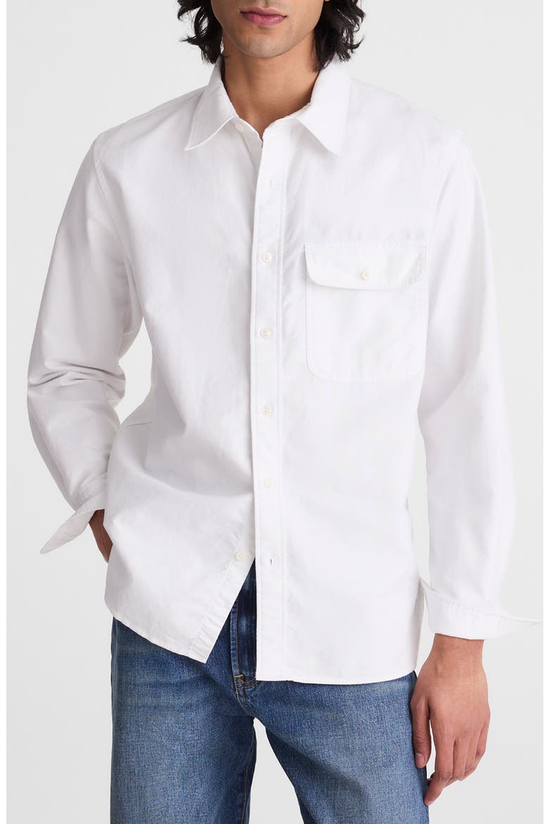 Allday Single Pocket Oxford Shirt, Main, color, WHITE