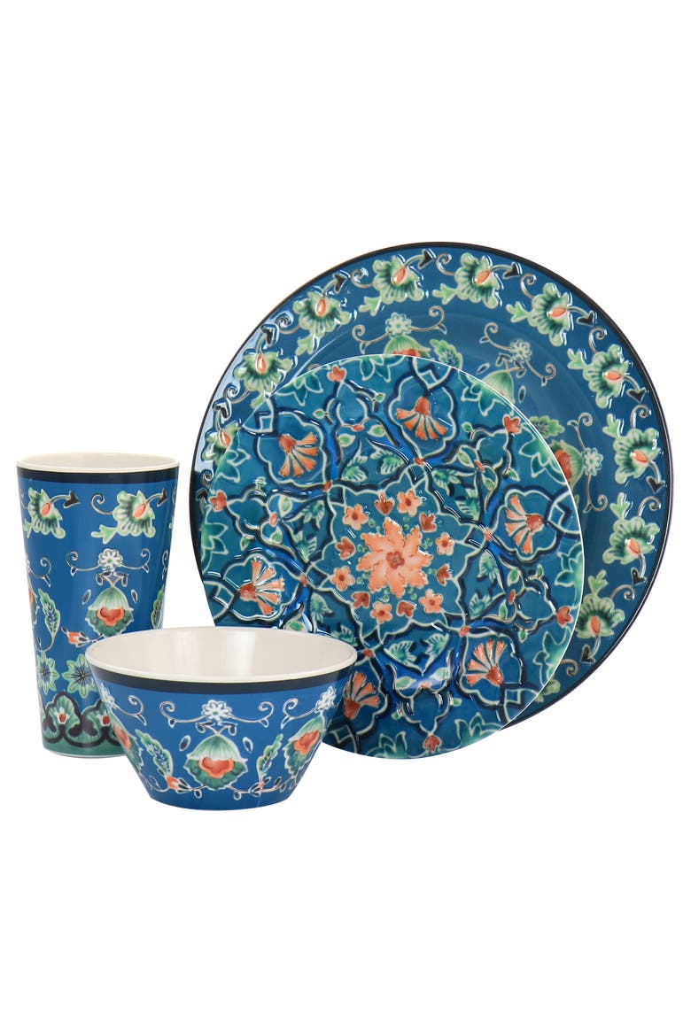 16 Piece Tacoma Melamine Dinnerware Set, Alternate, color, Blue