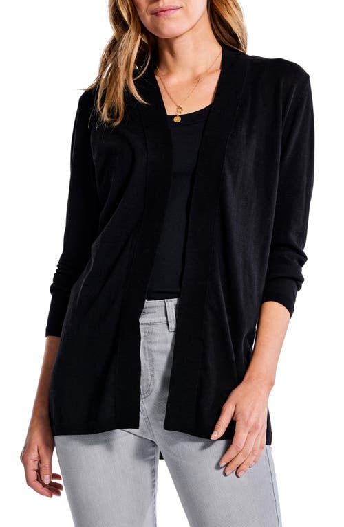 NIC+ZOE All Year Open Front Cardigan in Black Onyx