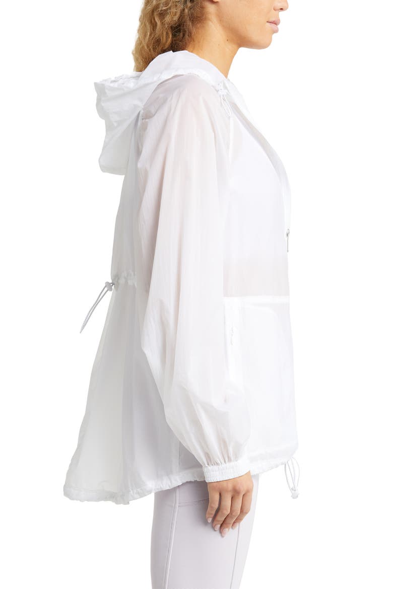 Sheer Water Resistant Packable Zip-Up Hooded Jacket, Alternate, color, WHITE