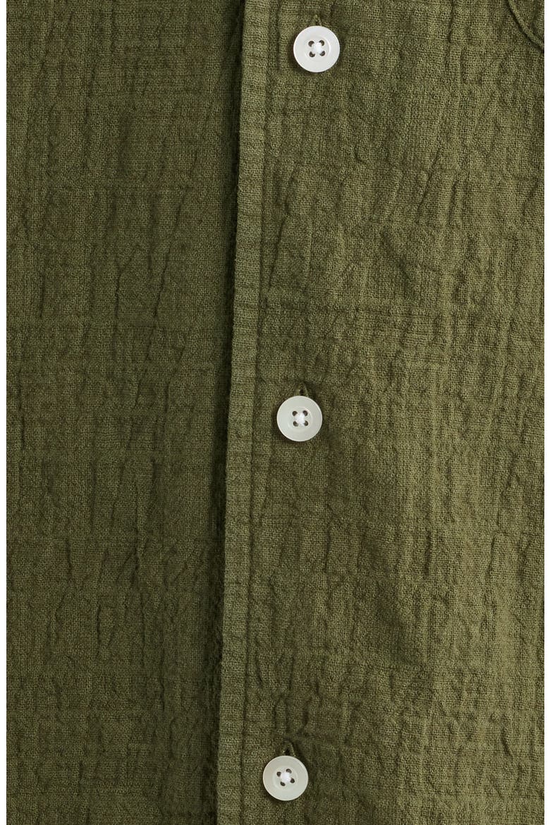 Cotton and Linen Slub Camp Shirt, Alternate, color, OLIVE DRAB