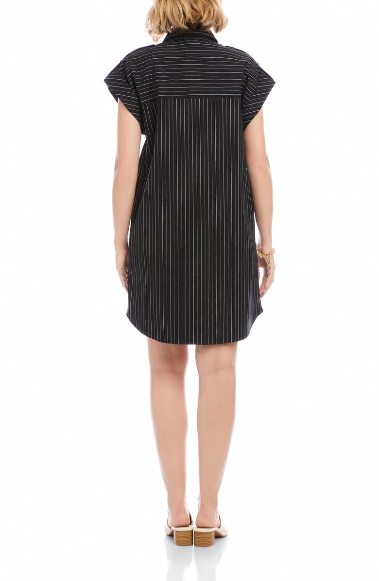 Karen Kane Stripe Cap Sleeve Shirtdress, Alternate, color, Black/ Off White
