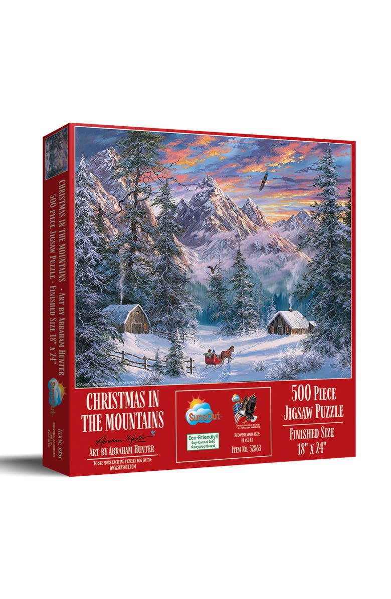 Sunsout Christmas in the Mountains 500 piece Jigsaw Puzzle for Adults, Main, color, Multicolor