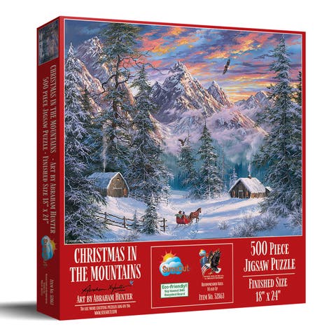 Christmas in the Mountains 500 piece Jigsaw Puzzle for Adults