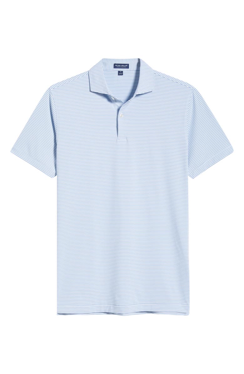 Peter Millar Ensemble Performance Jersey Golf Polo, Alternate, color, White / Light Willow