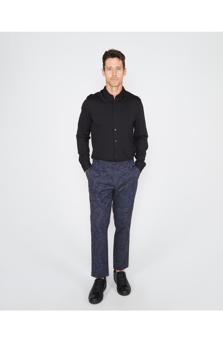Lords of Harlech Charles Stretch Twill Flat Front Pant, Alternate, color, Paisley Badalona Smoke