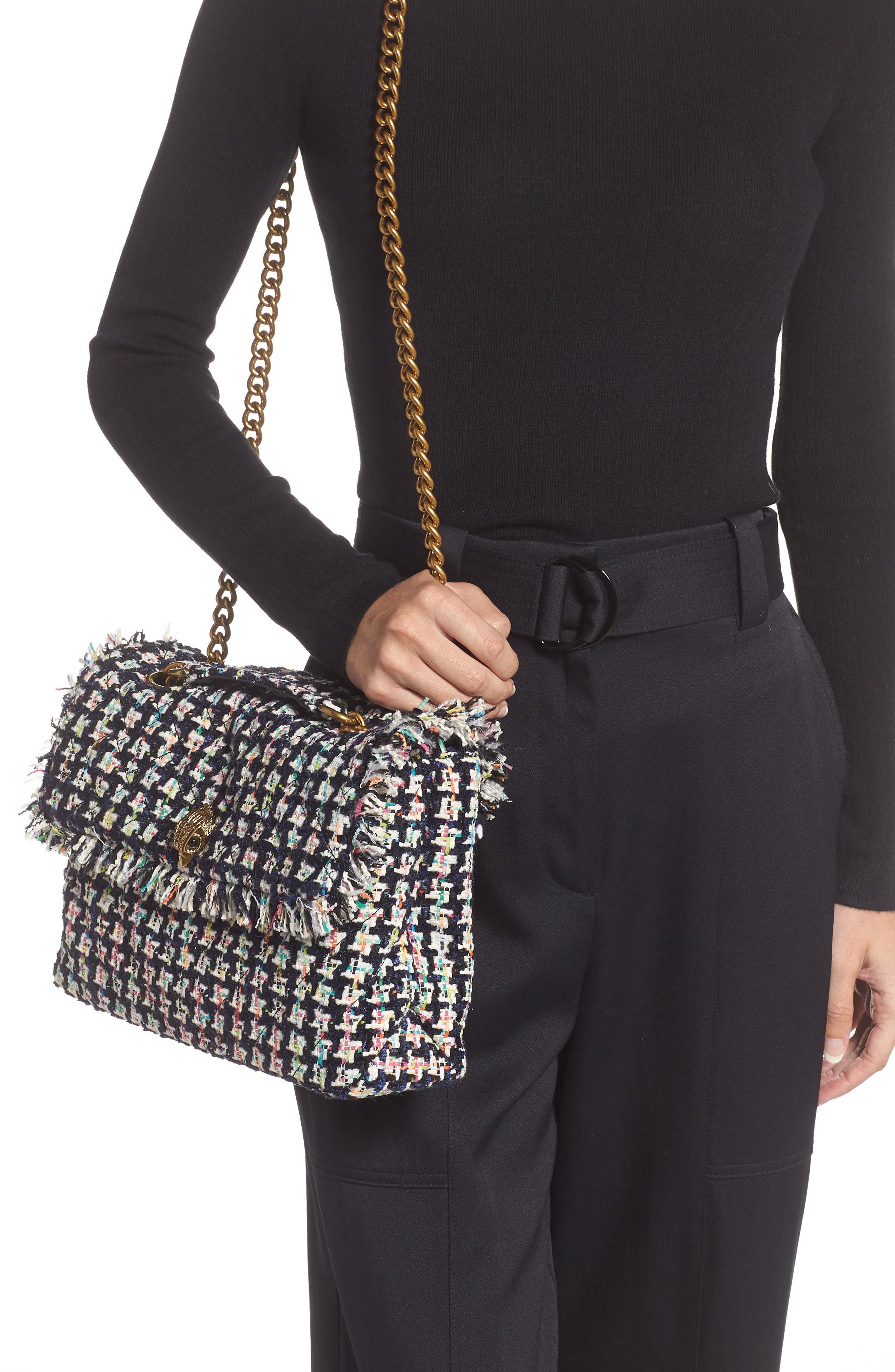 Kurt Geiger London Large Kensington Tweed Shoulder Bag, Alternate, color, Multi