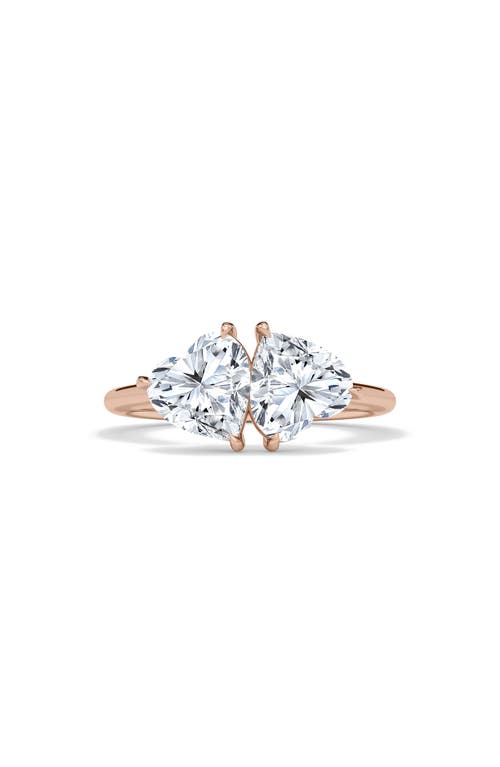 Hautecarat Lab Grown Diamond Twin Heart Ring