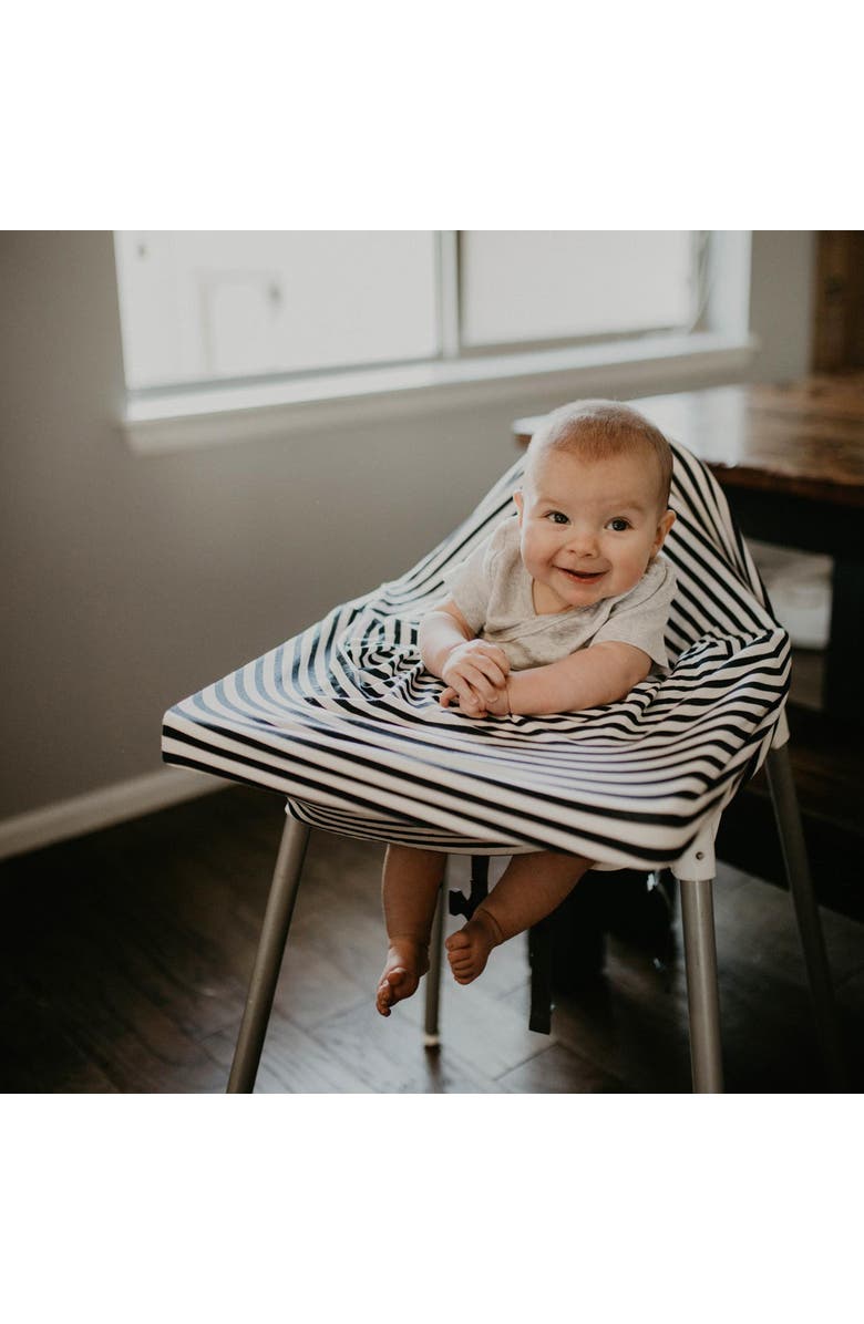 Parker Baby Co. Multi-Use Cover, Alternate, color, Gray/White Stripes