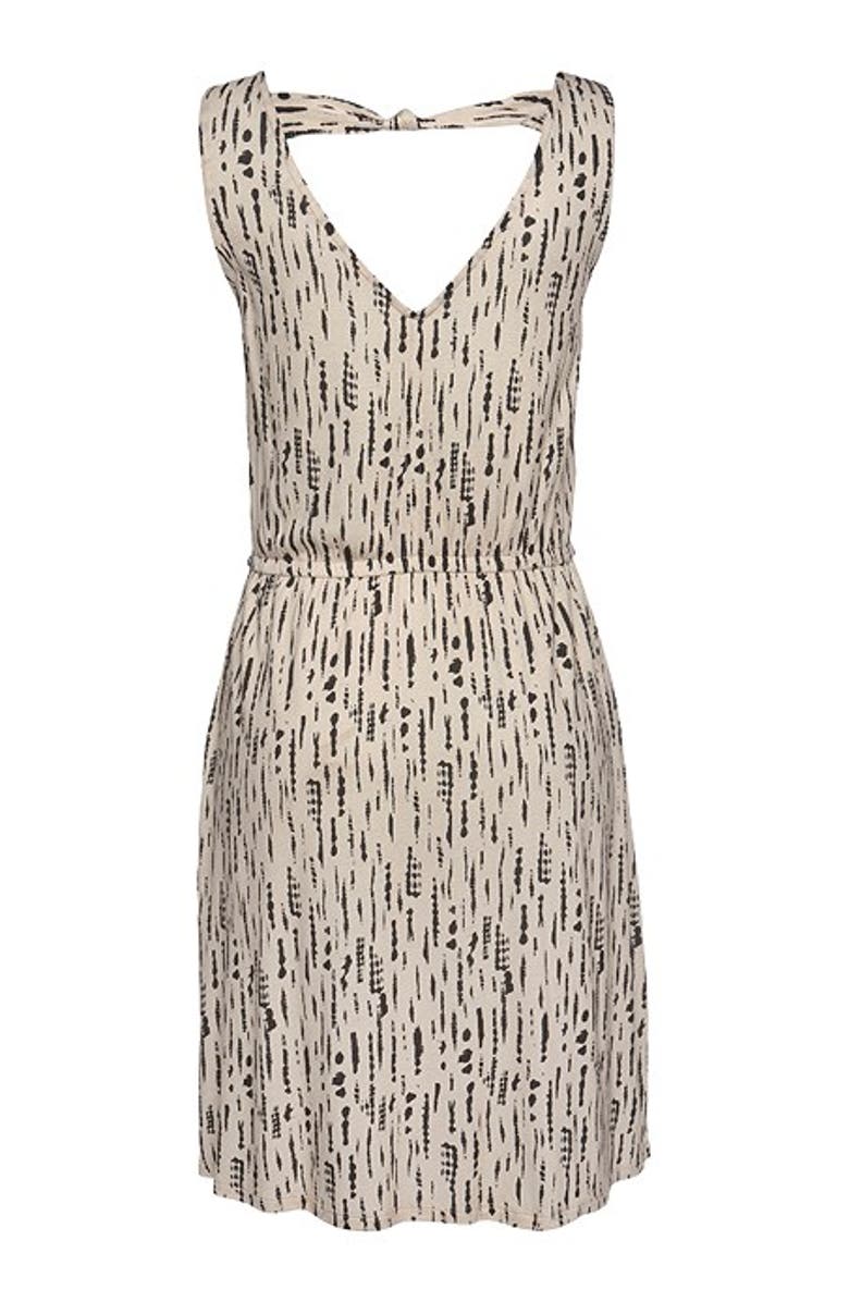 LASCANA Women's Sleeveless Printed V-Neck Dress, Alternate, color, Black & Beige