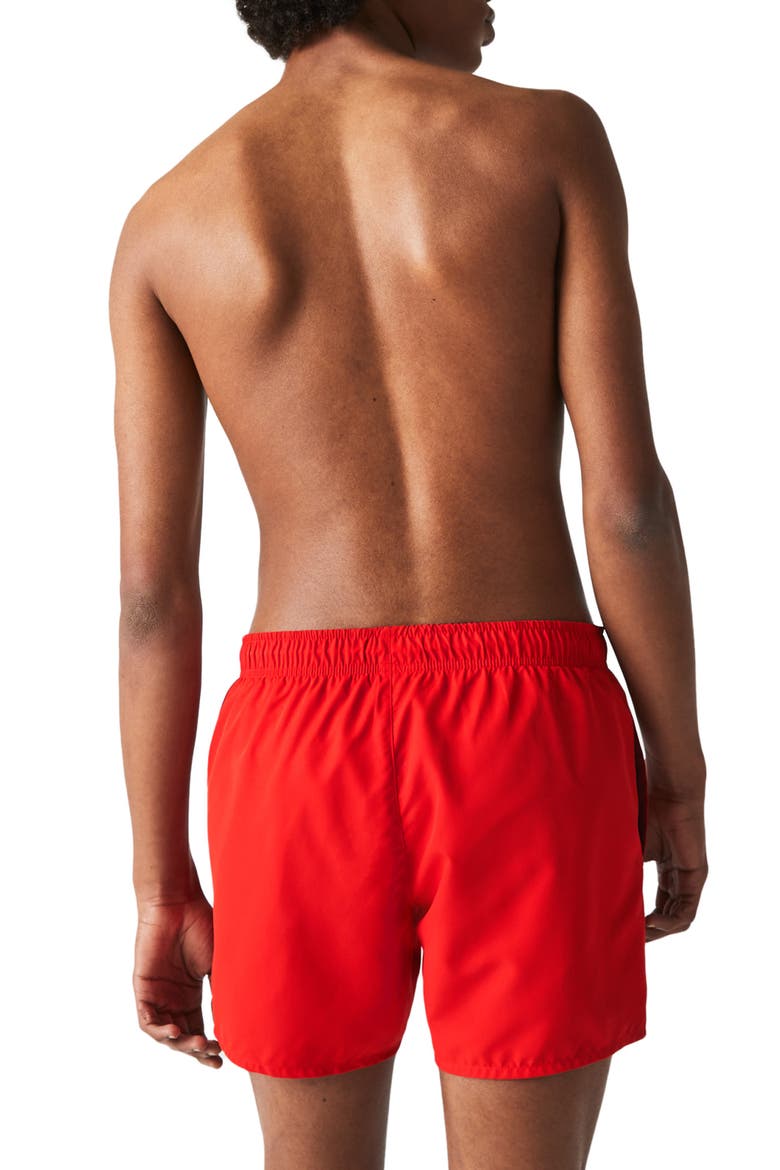 Recycled Polyester Swim Trunks, Alternate, color, 528 RED/ NAVY BLUE