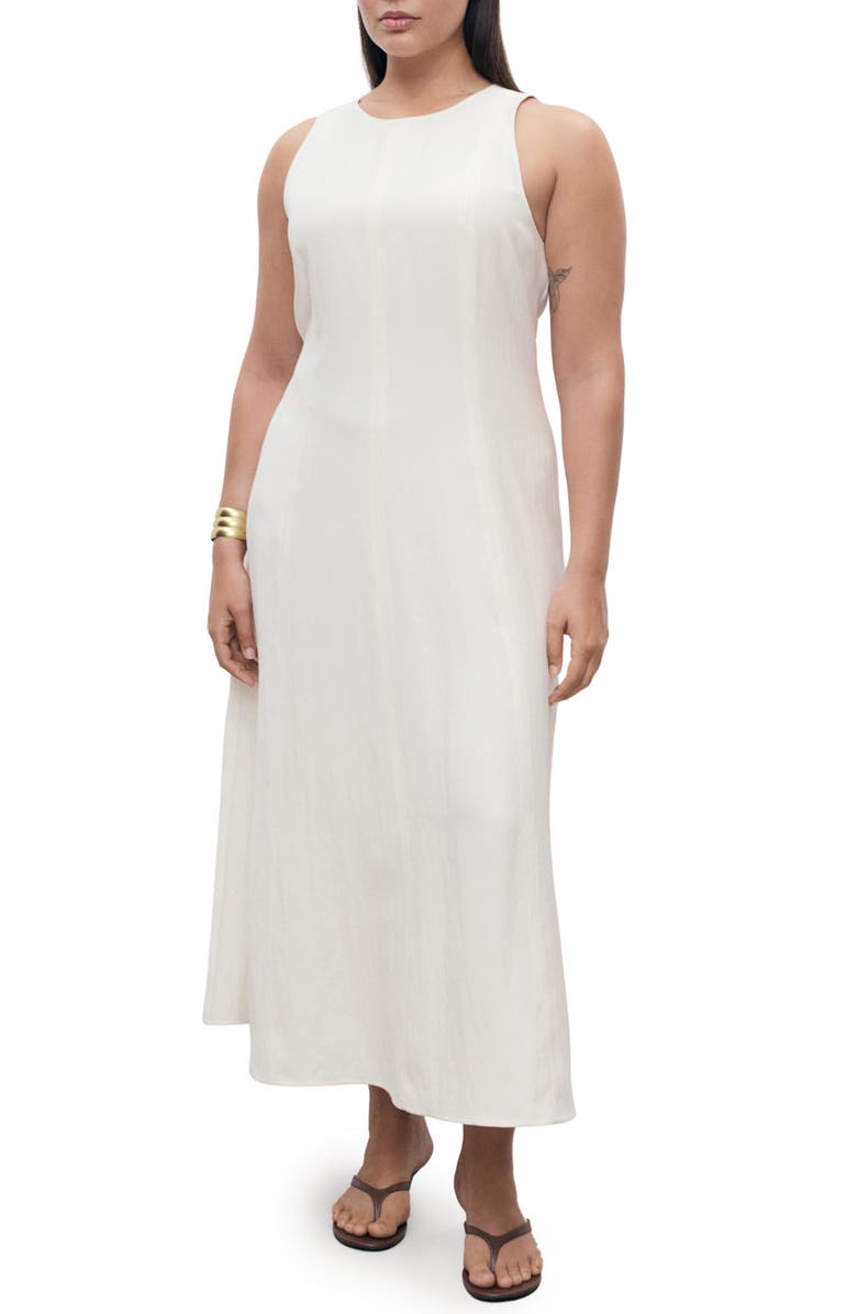MANGO Pepa Sleeveless Dress, Alternate, color, Ecru