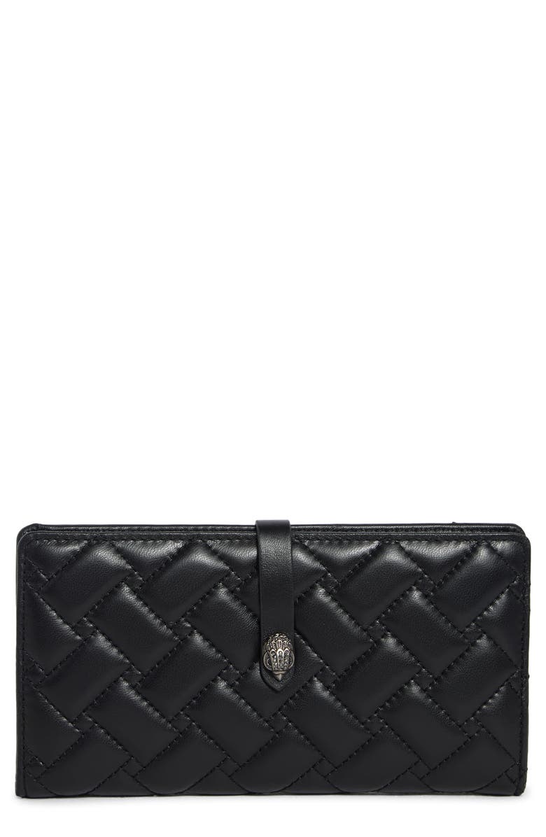 Kurt Geiger London Quilted Leather Bifold Wallet, Main, color, Black/ Comb