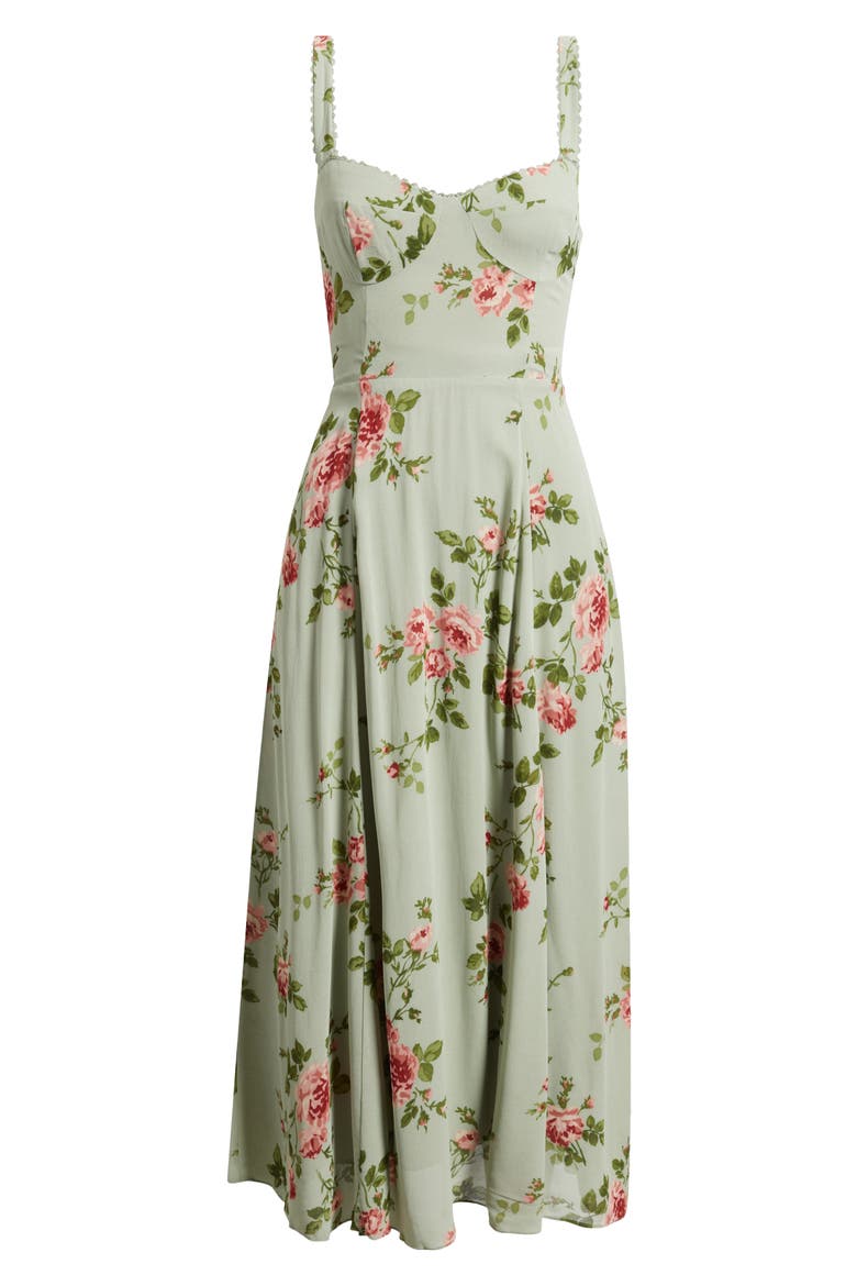 Lela Floral Print Midi Dress, Alternate, color, CHORUS