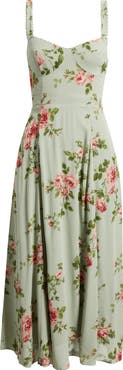 Reformation Lela Floral Print Midi Dress